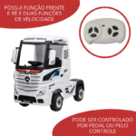 Carrinho Elétrico Infantil Caminhão Mercedes Benz Actros 12v BW119 foto 6