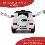 Mini Carro Elétrico 12V Mercedes AMG G63 Licenciado Branco BW124BR foto 2