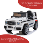 Mini Carro Elétrico 12V Mercedes AMG G63 Licenciado Branco BW124BR foto 7
