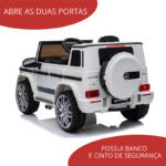 Mini Carro Elétrico 12V Mercedes AMG G63 Licenciado Branco BW124BR foto 8