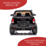 Carrinho Eletrico Infantil Toyota Hilux Preto BW190PT foto 3
