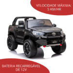 Carrinho Eletrico Infantil Toyota Hilux Preto BW190PT foto 4