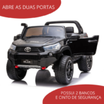 Carrinho Eletrico Infantil Toyota Hilux Preto BW190PT foto 5