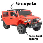 Mini Caminhonete Elétrica Jeep Gladiator Rubicon 4X4 12V Vermelho BW272VM foto 4