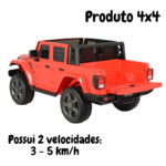Mini Caminhonete Elétrica Jeep Gladiator Rubicon 4X4 12V Vermelho BW272VM foto 6