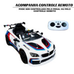 Mini Carro Elétrico 12V BMW M6GT3 Branco Importway BW366BR foto 5
