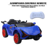 Mini Carro Elétrico 12V Com Controle Remoto Azul Importway BW373AZ foto 5