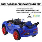 Mini Carro Elétrico 12V Com Controle Remoto Azul Importway BW373AZ foto 7