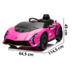 Mini Carro Elétrico 12V Lamborghini Autêntica Rosa Importway BW378RS foto 2