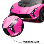 Mini Carro Elétrico 12V Lamborghini Autêntica Rosa Importway BW378RS foto 3