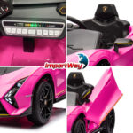 Mini Carro Elétrico 12V Lamborghini Autêntica Rosa Importway BW378RS foto 9